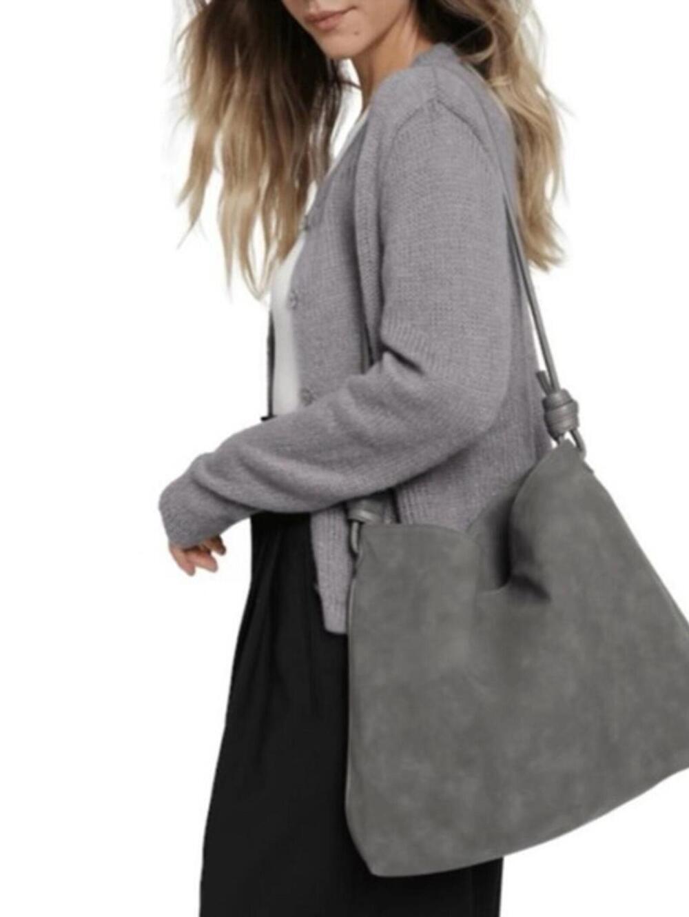 8 Other Reasons Gray Faux Leather Shoulder Bag